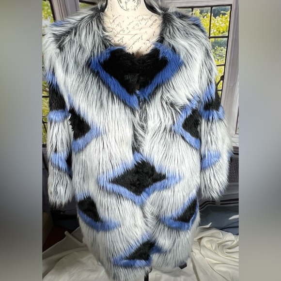 Donna Salyers Jackets & Blazers - Donna Salyers Fabulous Multicolor Faux Fur Jacket Size XL
